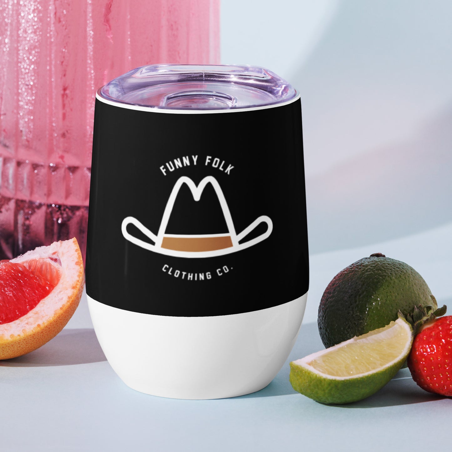 Official Funny Folk Clothing Co. Wine Tumbler