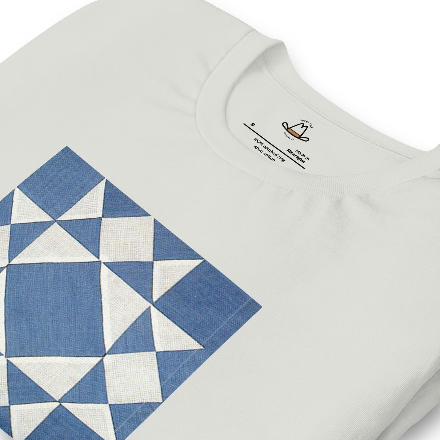 Blue and White Quilt Block Original Tee