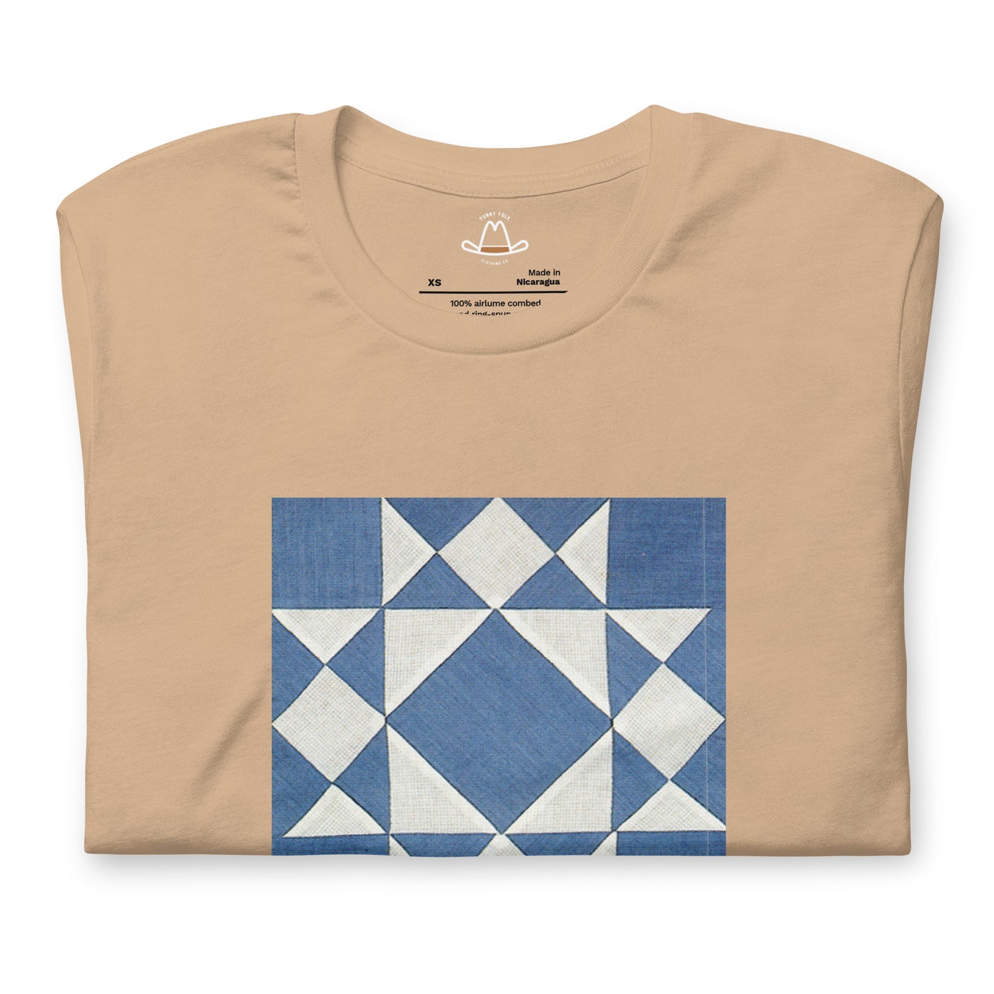 Blue and White Quilt Block Original Tee
