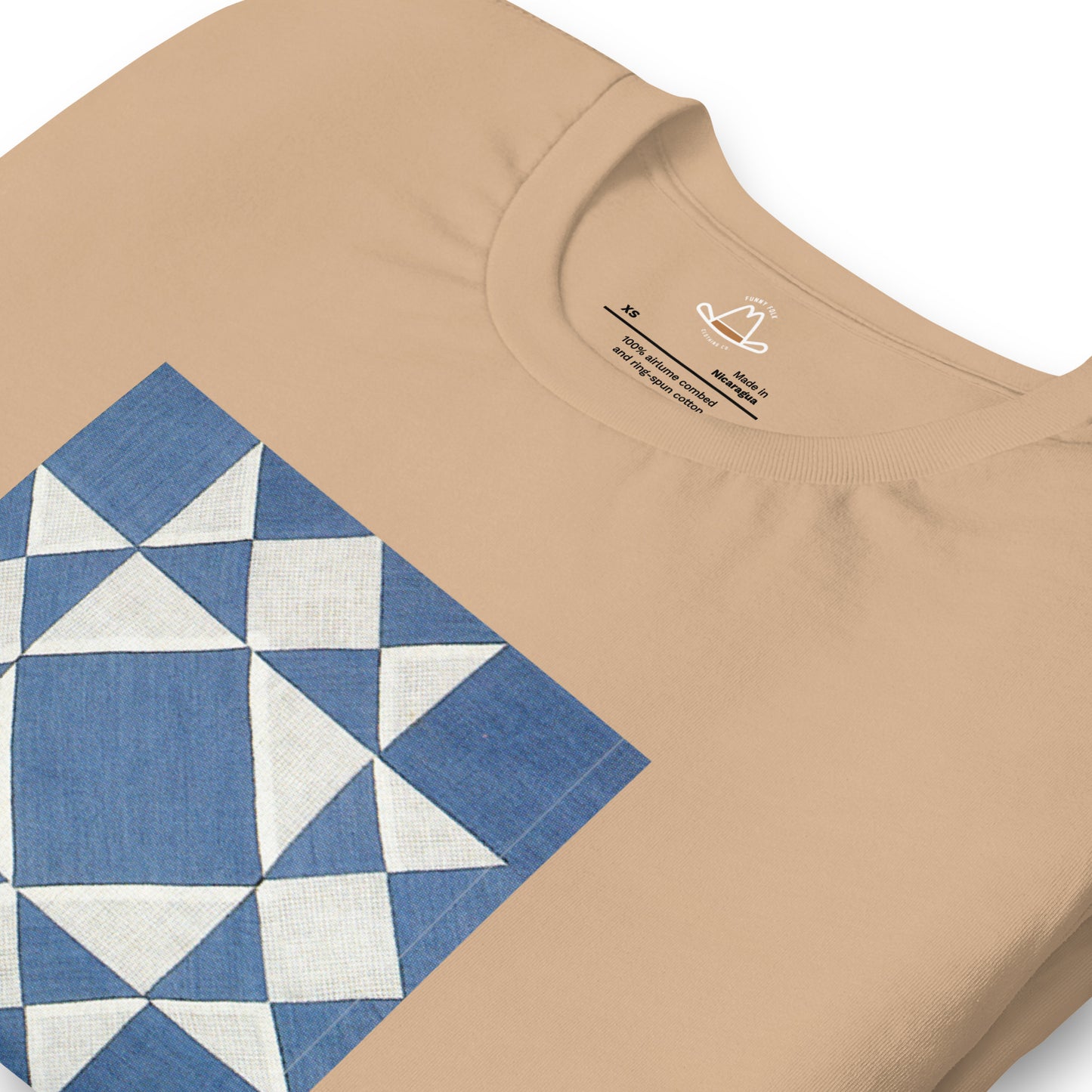 Blue and White Quilt Block Original Tee
