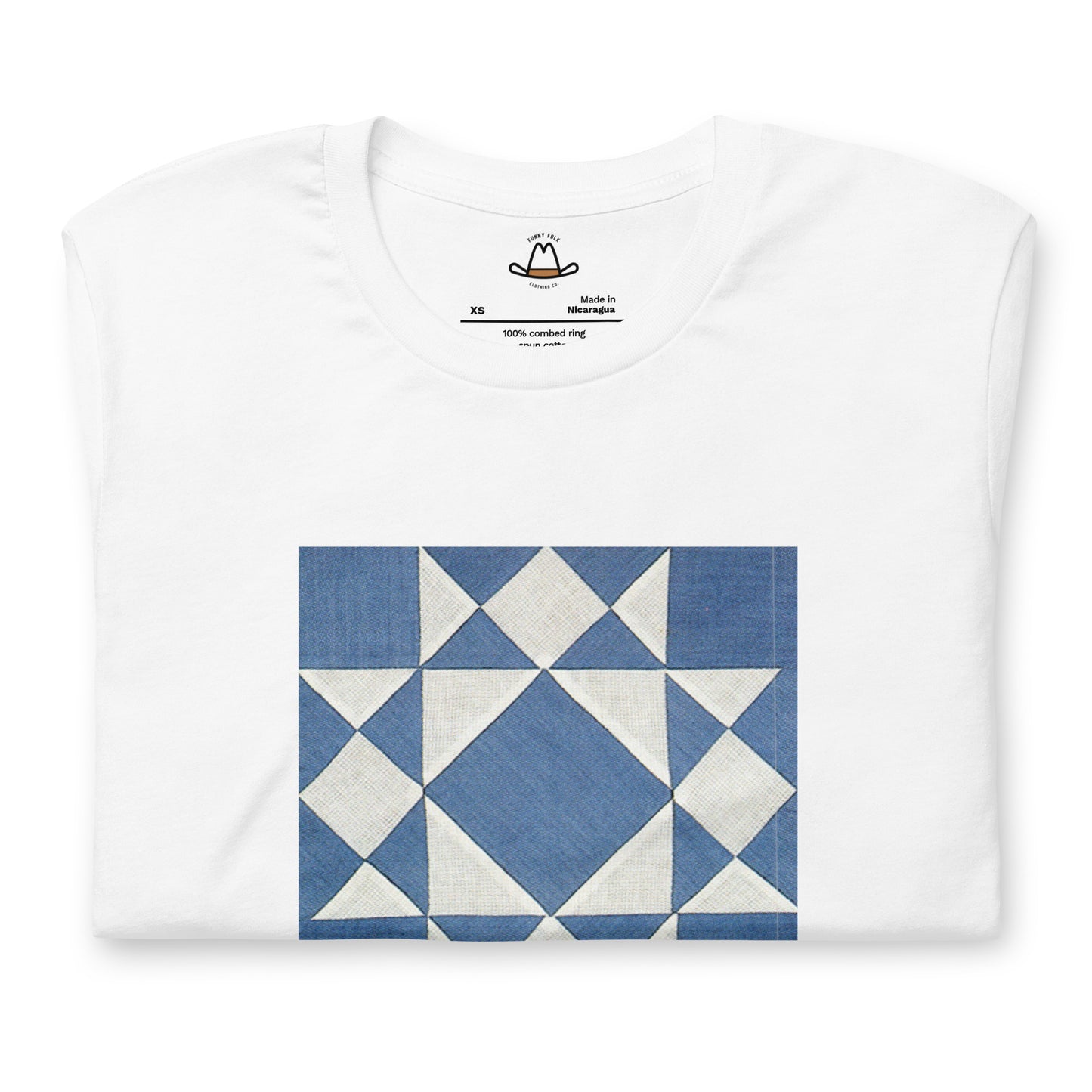 Blue and White Quilt Block Original Tee