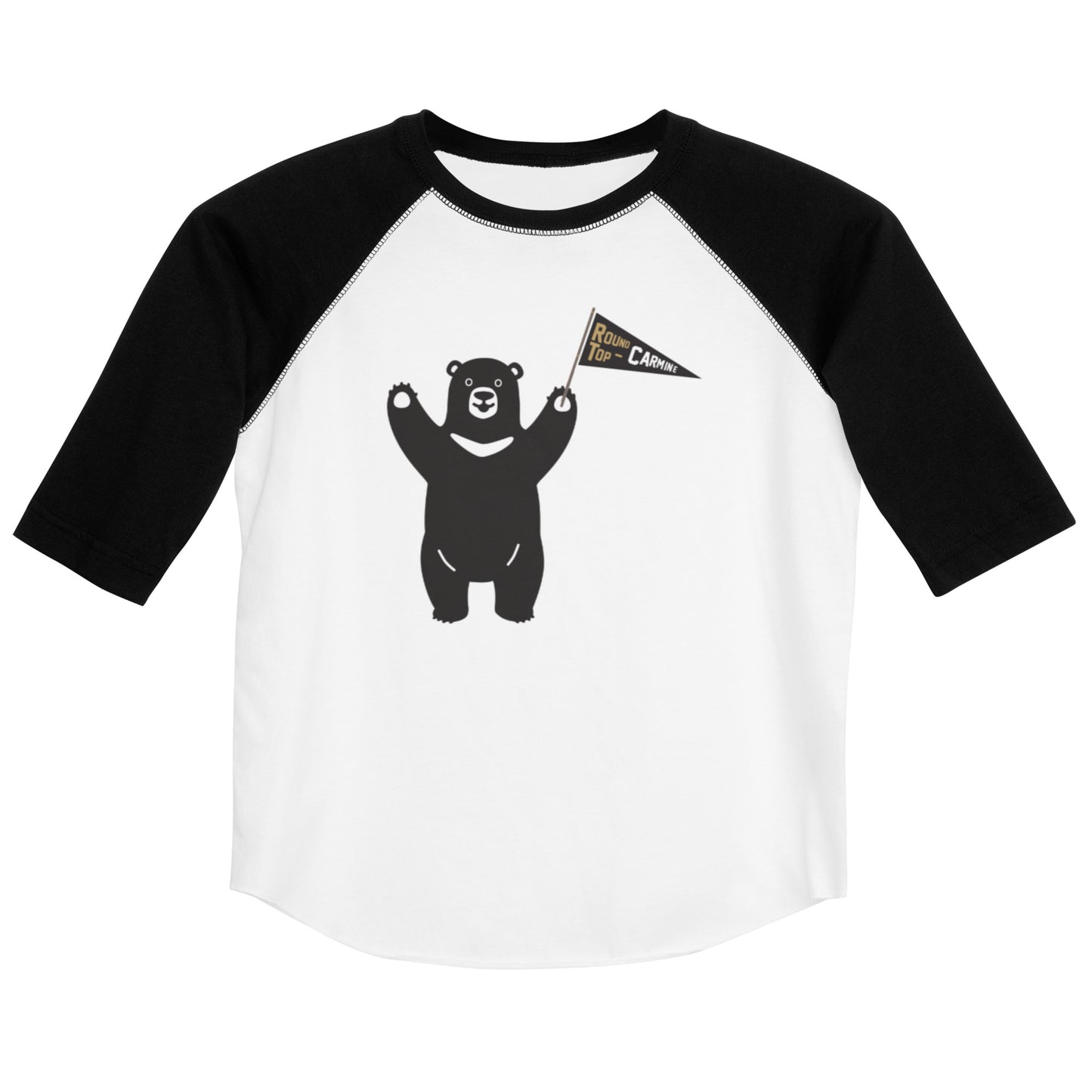 Round Top-Carmine Bear Baseball Tee | Youth